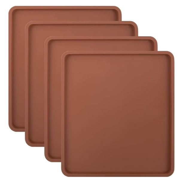 4 Piezas Alfombrillas Deshidratadoras de Silicona con Borde, Compatibles con Hojas de Silicona, Revestimiento de Bandeja de Silicona Antiadherente, Alta Temperatura