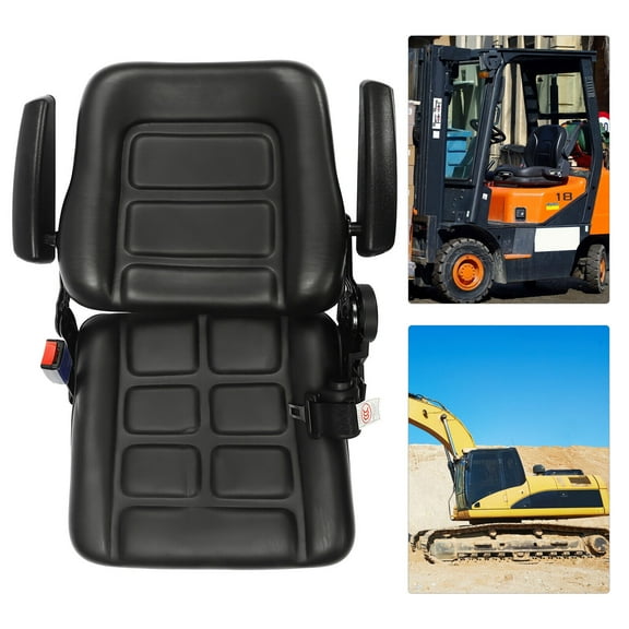 Miumaeov Universal Forklift Seat Heavy Duty Tractor Seat Ergonomic Adjustable Seat