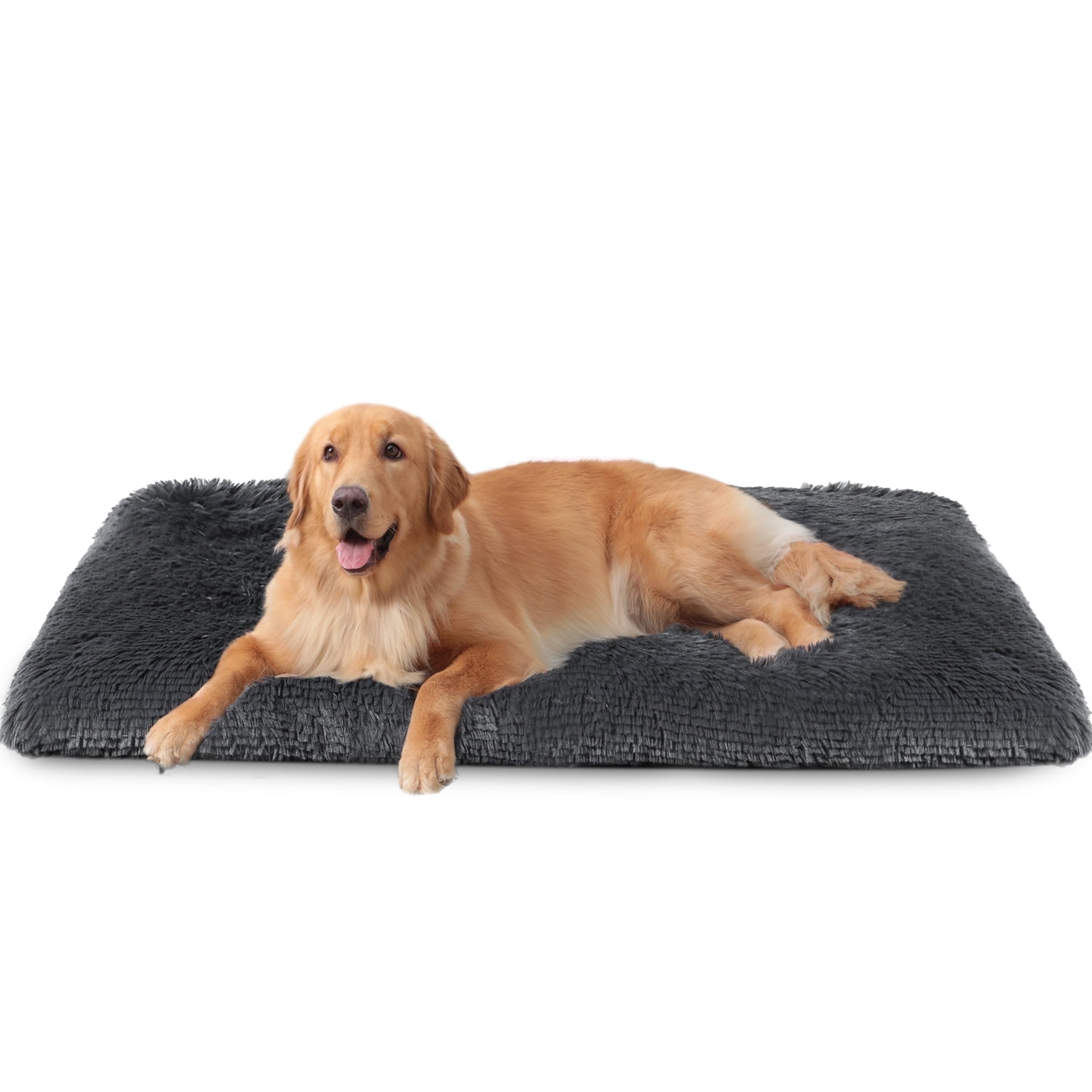 KSIIA 42"x28" Plush Dog Crate Beds for Large Dogs，Washable Pet Kennel Pillow Soft Dog Pad