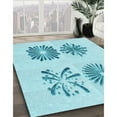 thumbnail image 3 of Ahgly Tapis d'Intérieur Lavable en Machine Carré Transitionnel Bleu Électrique, 3 Pieds Carré, 3 of 7
