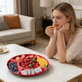 thumbnail image 6 of Fruit&Veggie Tray,Divided Serving Platter,5 Sectional Divided Snack Nut Candy Veggie Fruit Dish Serving Platter Divided Food Tray,10 Inch,Red, 6 of 9