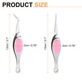 thumbnail image 2 of 2pcs Craft Tweezers Precision Crossing Lock Curved Straight Stainless Steel Soft Reverse Grip Fine Tip Tweezers for DIY Craft Jewelry Beading Electronics, Silver Pink, 2 of 6