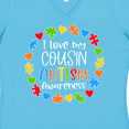 thumbnail image 4 of Inktastic I Love My Cousin Autism Awareness Women's V-Neck T-Shirt, 4 of 5