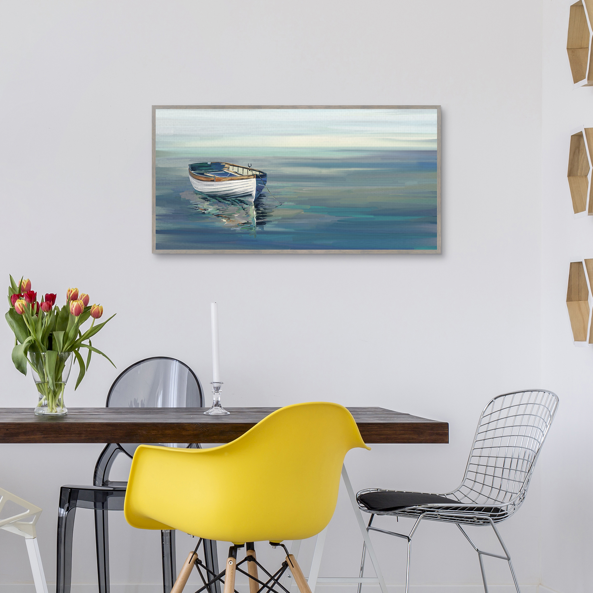 In the Moment Blue by Studio Arts Framed Canvas Art