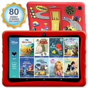 Contixo 10" Kids Tablet, 80 FREE Disney eBooks, 64GB, Kid-Proof Case, for kids 3-12, Parental Control, Android, WiFi - Red