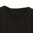 thumbnail image 3 of FRSASU Women's Tops Summer Casual Short Sleeve Basic Spring V-Neck Side Ruched Solid Tee Shirts Black-A, 3 of 5