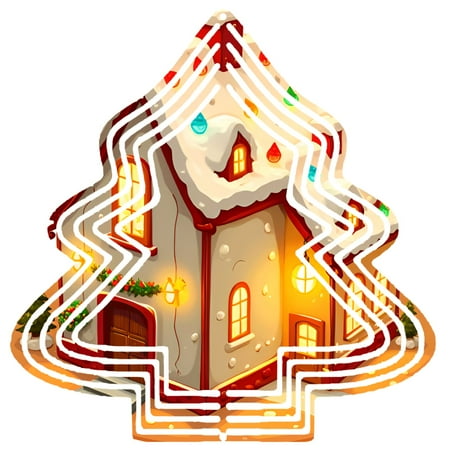 Metal Hanging Christmas Tree-Shaped Wind Decorations – Festive Garden Spinners with Concentric Glow Design for Yard and Garden Metal Hanging Christmas Tree-Shaped Wind Decorations – Festive Garden Spinners with Concentric Glow Design for Yard and Garden
