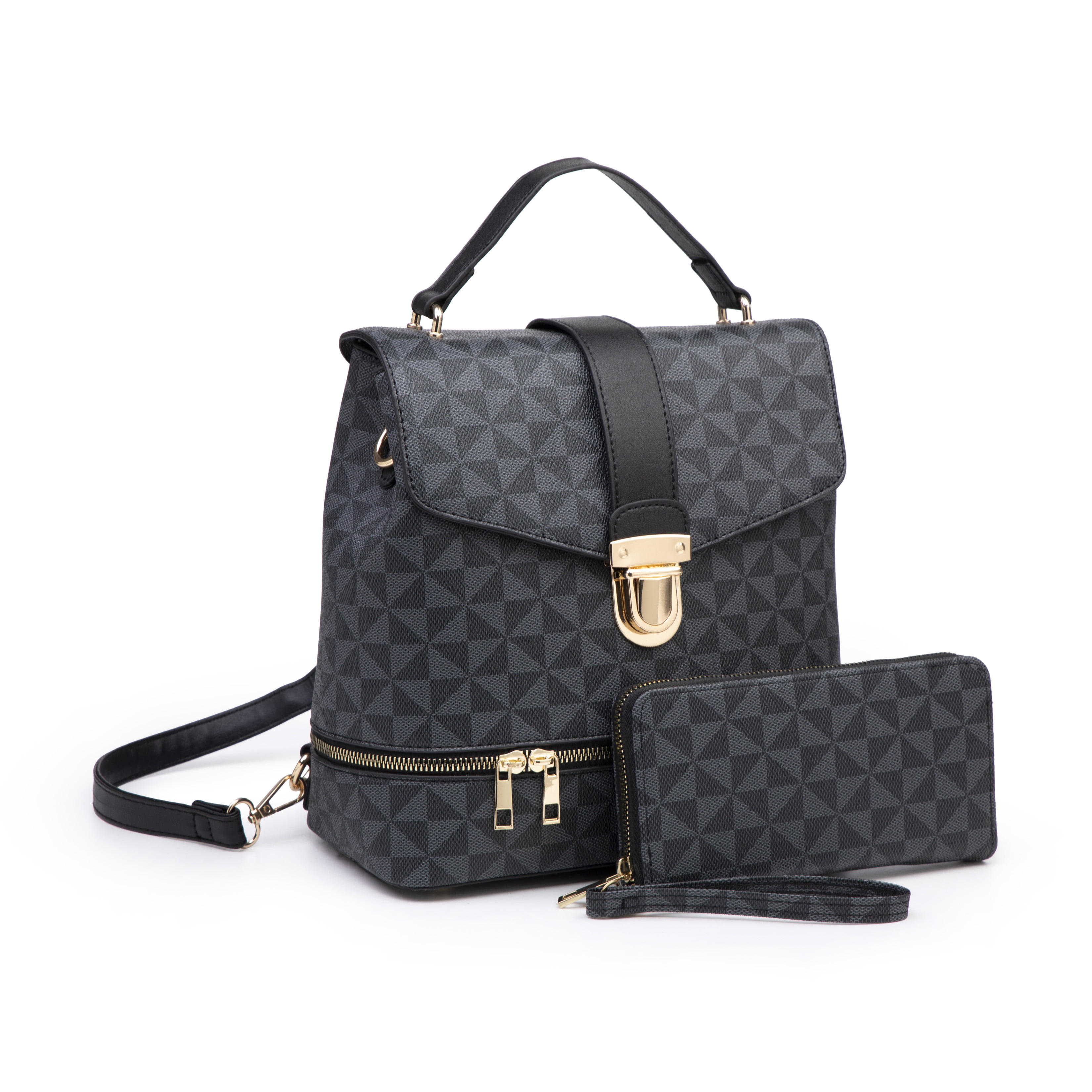 2Pcs/Set Women's PU Leather Shoulder Bag Messenger Satchel Tote Bucket Handbag G 
