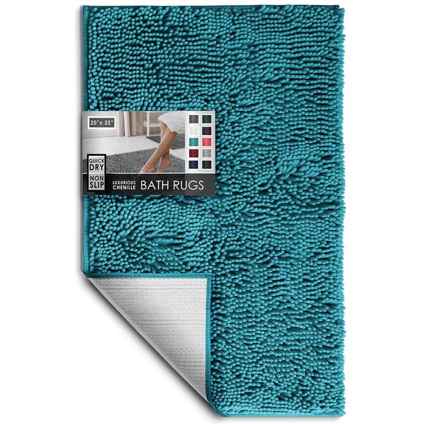 Alfombra de baño Hearth & Harbor Chenille, 51 x 81 cm, antideslizante