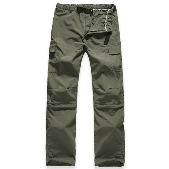 Cargo Pants for Men Outdoor Performance Sun Hiking Straight Leg Camping Adventure Travel Hiking Trousers Army Green L