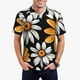 thumbnail image 1 of Balery Yellow White Daisy Pattern Camisa Polo de Hombre con Estampado, de Manga Corta y Tejido Medio, Camisa Tipo Golf Polo-Medium, 1 of 6