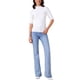thumbnail image 2 of Suéter de cuello simulado para mujer INSPIRE CHIC, ligero, ajuste slim, de media manga, parte superior de punto, XS, blanco, 2 of 6