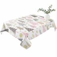 thumbnail image 2 of Pink Grey Christmas Table Cloth Waterproof Tablecloths, Xmas Tree Snowflake Winter Tablecloth Dining Table Cover for Kitchen Party Tabletop Outdoor, Rectangle Tablecloth 52x70 Inch, 2 of 9