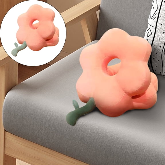 Goowood Neck Pillow Travel Pillow for Airplanes Flower Shaped Soft Cotton Travel Essentials for Sleeping Desk Sofa Home Decor Pink