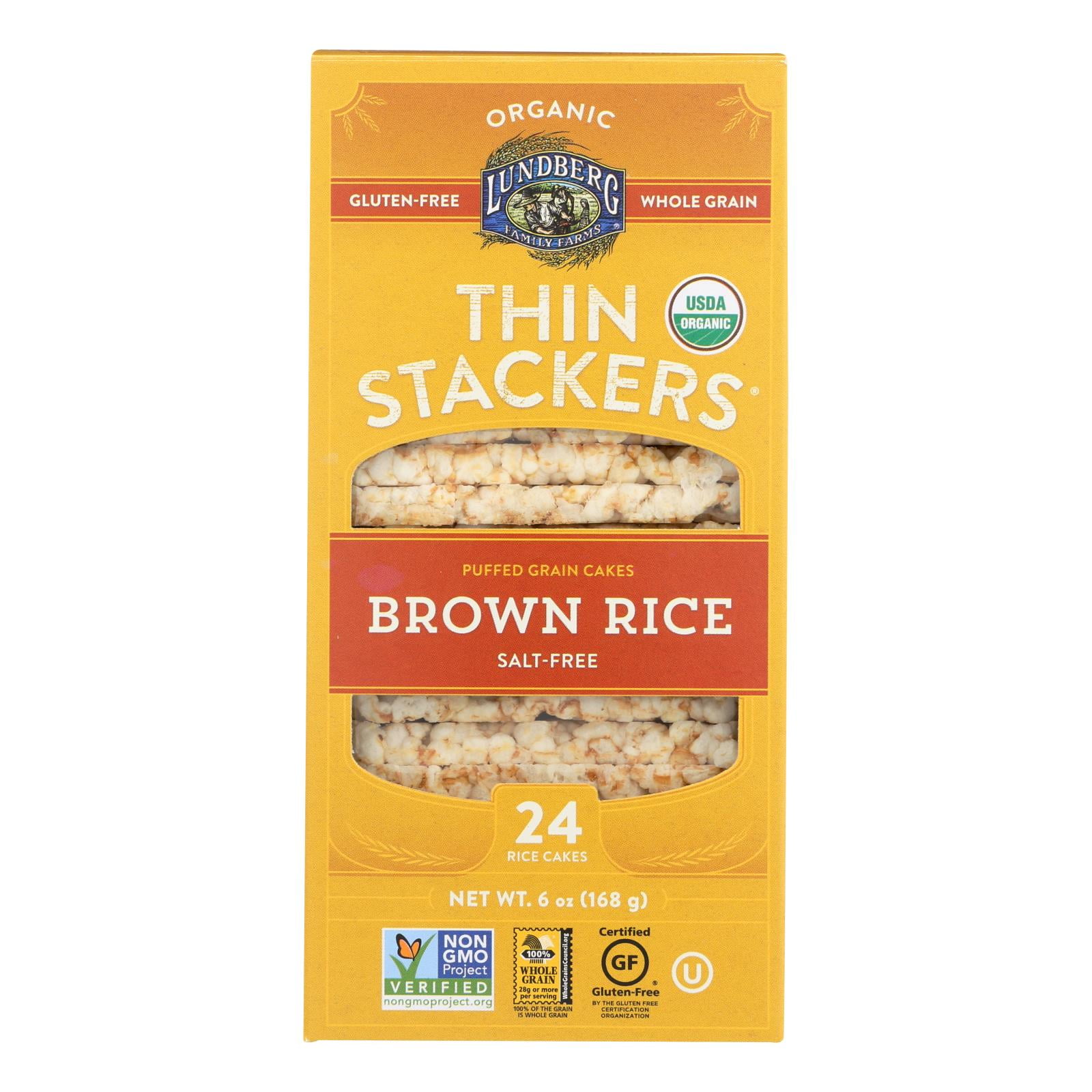 Lundberg Organic Thin Stackers Rice Cakes SaltFree Brown Rice 5.9 oz