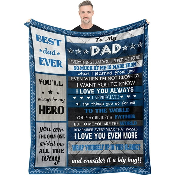 Fathers Day Dad Gifts, Gifts for Dad, Dad Birthday Gift, Happy Birthday Gifts for Dad Who Wants Nothing/Have Everything, for Dads from Daughter Son, Best Dad Ever Gifts Blanket