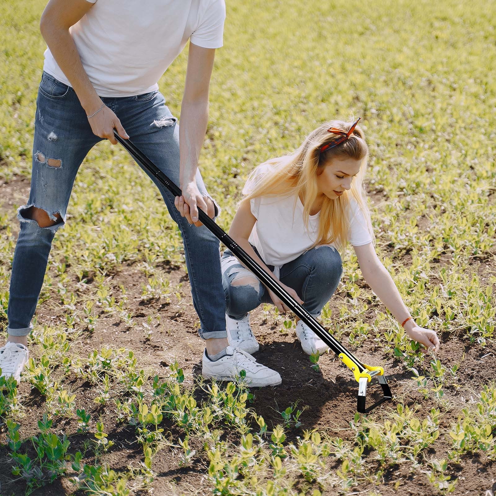 Cadorn 2 - in - 1 Garden Hoe, Dual - Head Weeding & Cultivating Tool, Horse - Stirrup Loop Design for Yard & Lawn