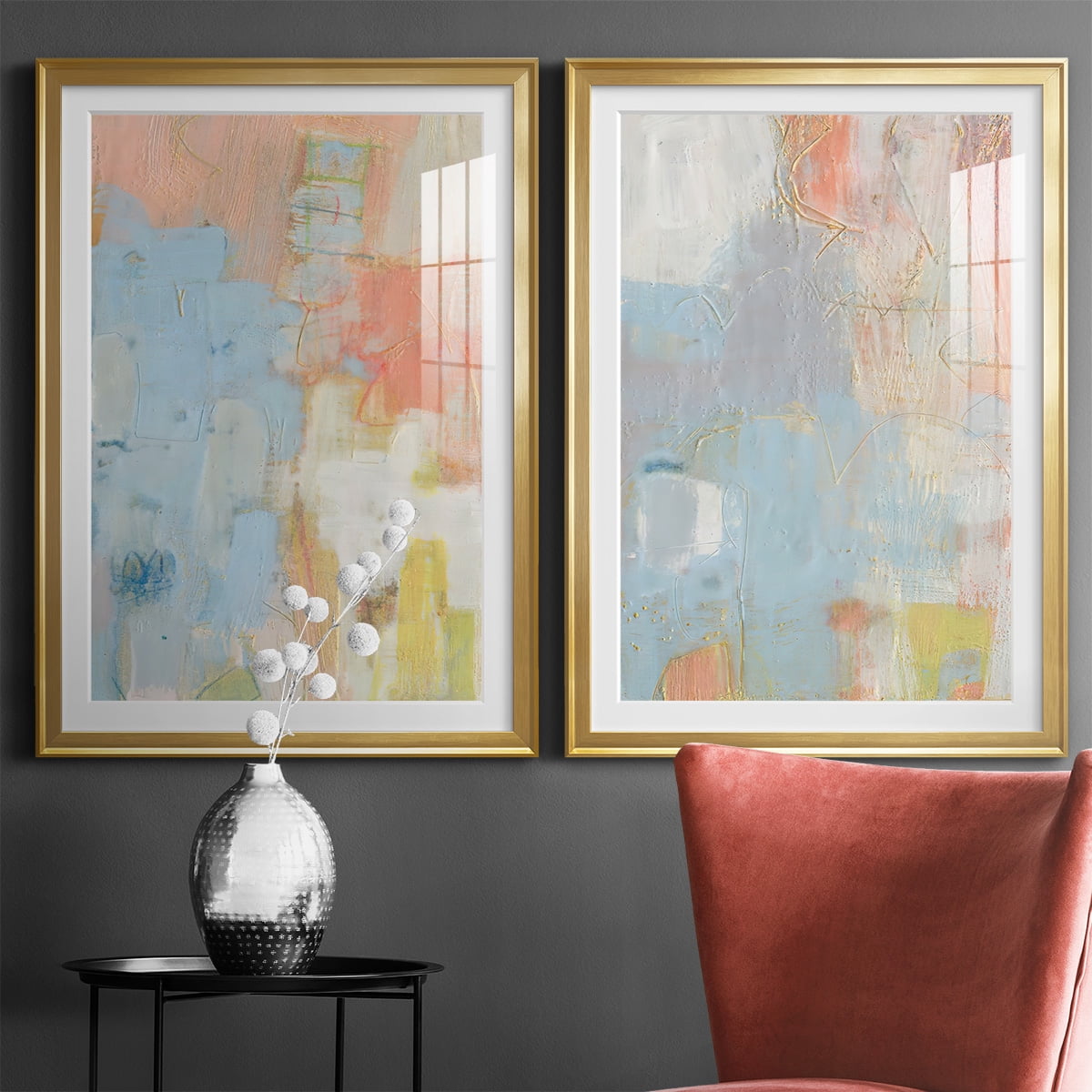 Wexford Home Cully I Premium Framed Print, 30.5" x 42.5" - Ready to Hang, Gold (Set of 2)