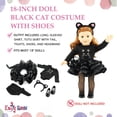 thumbnail image 3 of Emily Rose 18 Inch Doll Clothes 18" Doll 5 Piece Black Cat Costume Outfit, Includes Cat Ears, Tights and Shoes | Doll Clothes fit American Girl Dolls, 3 of 9