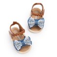 thumbnail image 5 of Toddler Baby Girls Canvas Bow-knot Sandals Casual Beach Shoes Walking Shoes First Walkers, 5 of 6