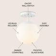 thumbnail image 4 of JONATHAN Y Marcel Bistro 7.75" 1-Light Bohemian Farmhouse Iron/Frosted Glass LED Semi Flush Mount, White, JYL7499H, 4 of 9