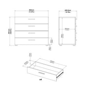 Tvilum Loft 4 Drawer Chest Dresser for Adults, White