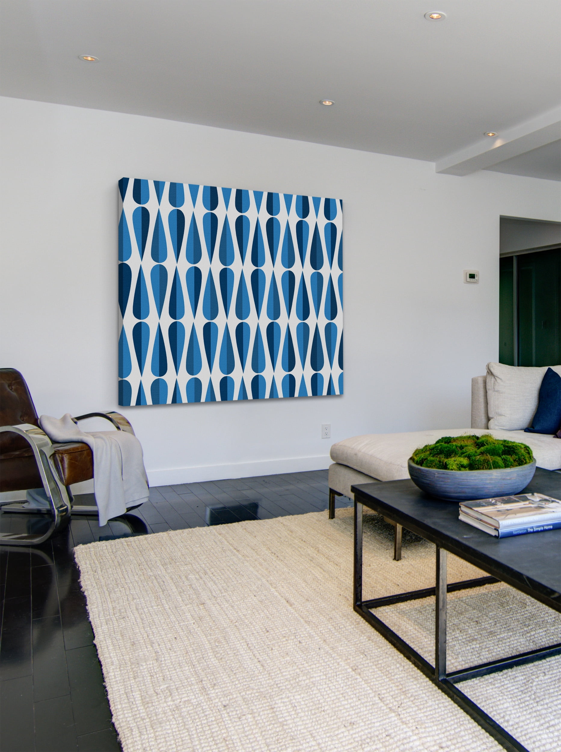 "Blue Droplets" Painting Print on Wrapped Canvas