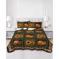 thumbnail image 2 of Quilts Queen Size Bedding Set, Thanksgiving Reversible Summer Quilt 3 Pieces, Fall Pumpinks Sunflower Leaves Vintage Lightweight Bedspreads Coverlets with 2 Pillow Shams for All Seasons, 2 of 5