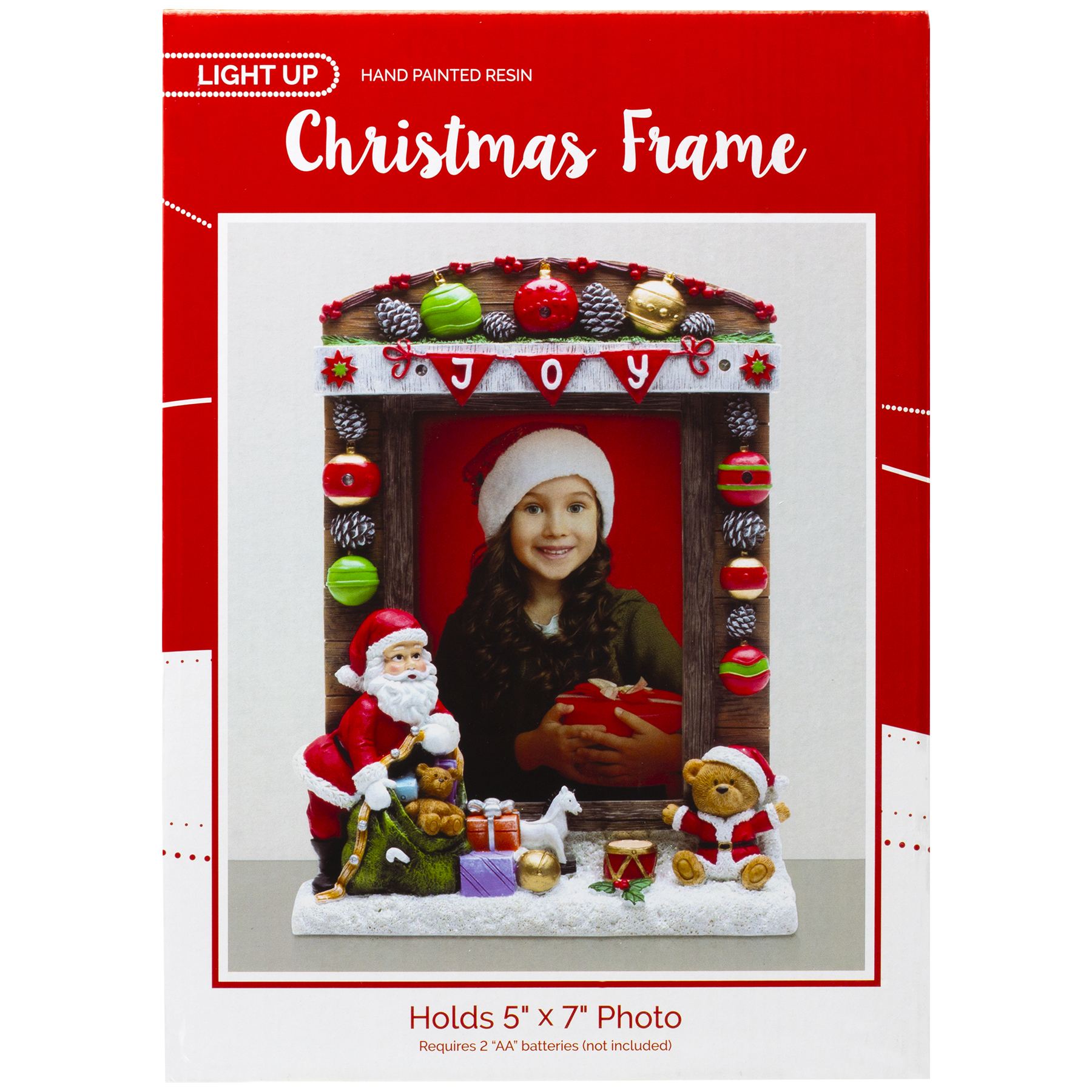 Fine Photo Gifts 5" x 7" Joy and Santa Clause Resin Light Up Single Picture Frame
