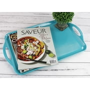 Calypso Basics Rectangular and Tidbit Serving Tray Set, Turquoise