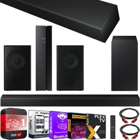 Samsung HW-A450 4.1ch Surround Sound Wireless Home Theater Bundle 2.1ch Dolby Audio Soundbar 2021 HW-A450/ZA + SWA-9100S 2ch Rear Speaker Kit + Subwoofer + Extended Coverage + 2 Deco Gear HDMI Cables