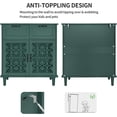 thumbnail image 3 of LFGUIZO 31.5″Green 2-Door 2-Drawer 1-Rack Buffet Cabinet – Accent Cabinet with Adjustable Rack, Suitable for Storage in Dining Rooms, Studies and Kitchens, 3 of 7