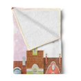 thumbnail image 2 of Vintage Soft Flannel Fleece Blanket, Retro Houses in Various Colors with Small Businesses Bakery Fishmonger Coffee Shop, Cozy Plush for Indoor and Outdoor Use, 50" x 70", Multicolor, by Ambesonne, 2 of 5