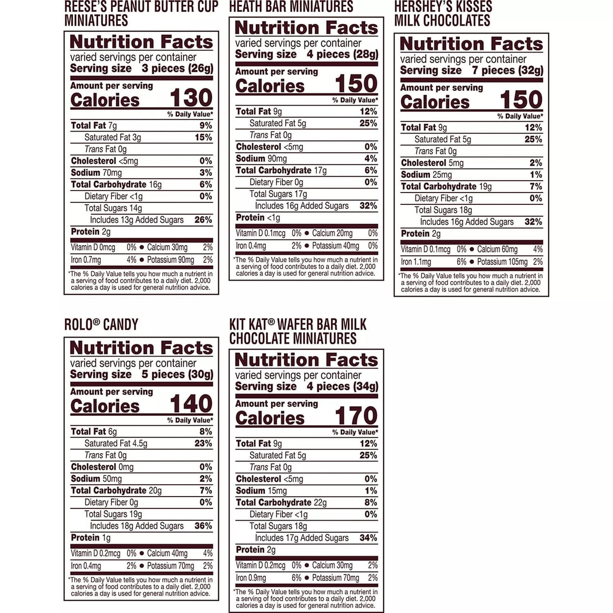 Hershey Assorted Chocolate Miniatures Candy Bulk Bag (55 Ounce 220 Pieces)