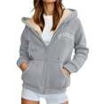 thumbnail image 2 of Fleece Lined Zip Up Graphic Sweatshirts for Women Fall Winter Long Sleeve Hooded Sweatshirt Jacket with Pockets, 2 of 6