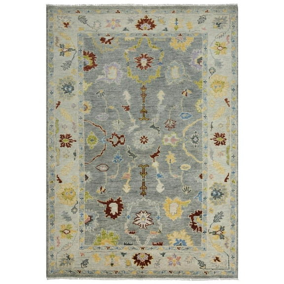 Alora Decor Muse 6' x 9' Gray/Beige/Gray/Yellow/Red Hand Knotted Area Rug