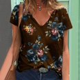 thumbnail image 2 of DEELLEEO T-Shirts pour Femmes Liquidation Imprimé Floral Mode Confortable Chemisiers Hauts pour Femme, 2 of 6