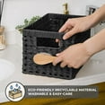 thumbnail image 4 of GRANNY SAYS Wicker Storage Baskets for Shelves, Waterproof Woven Baskets for Organizing, Hand Woven Rectangle Basket for Pantry, Black, 2-Pack, 4 of 8