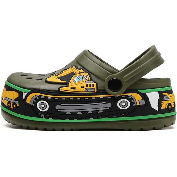 ELIOGN Girls Boys Clogs Shoes Cartoon Slides Sandals Little Kid's Slip-on Garden Shoes Lightweight Beach Pool Shower Slippers