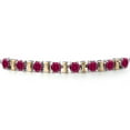 thumbnail image 4 of Gem Stone King 925 Silver and 10K Yellow Gold Red Created Ruby Bracelet for Women | 2.00 Cttw | Gemstone July Birthstone | Round 4MM | Adjustable up to 9 inch, 4 of 7