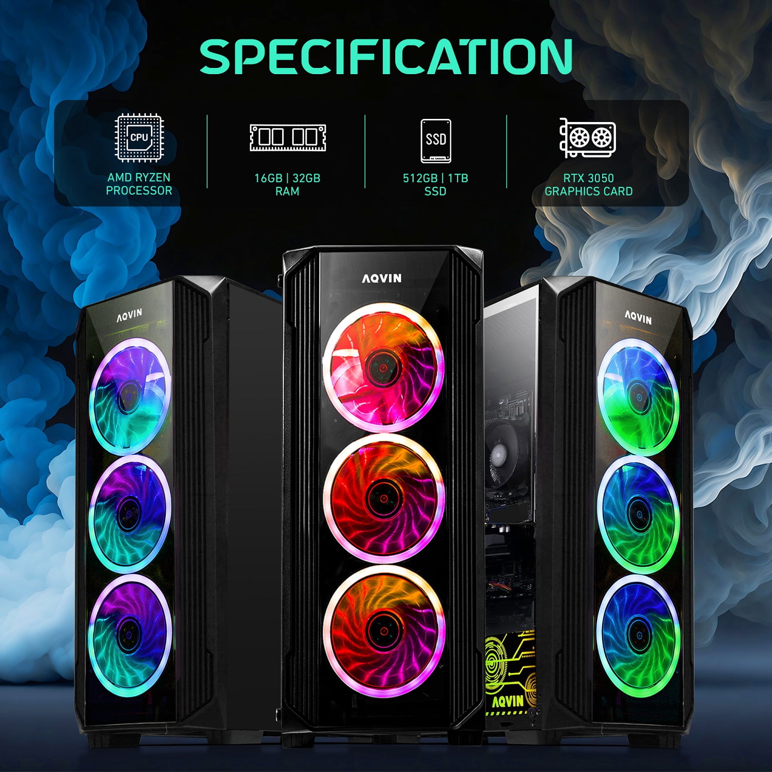 Windows 11 | Gaming AQVIN PC Z-Force Tower Computer With 24