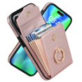 thumbnail image 5 of Dteck for iPhone 14 Pro Max Case Wallet with Card Holder 360 Rotation Ring Holder Kickstand Case for Girls Women Protective PU Leather Double Buttons Flip Case for iPhone 14 Pro Max 6.7inch, Rosegold, 5 of 10