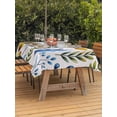 thumbnail image 2 of Watercolor Botanical Outdoor Tablecloth - 54x80 Inch Rectangle Dining Table Cover, Blue Yellow Leaves Floral Plants Spring Waterproof Outdoor Table Cloth with Umbrella Hole & Zipper for Picnic/Patio, 2 of 7