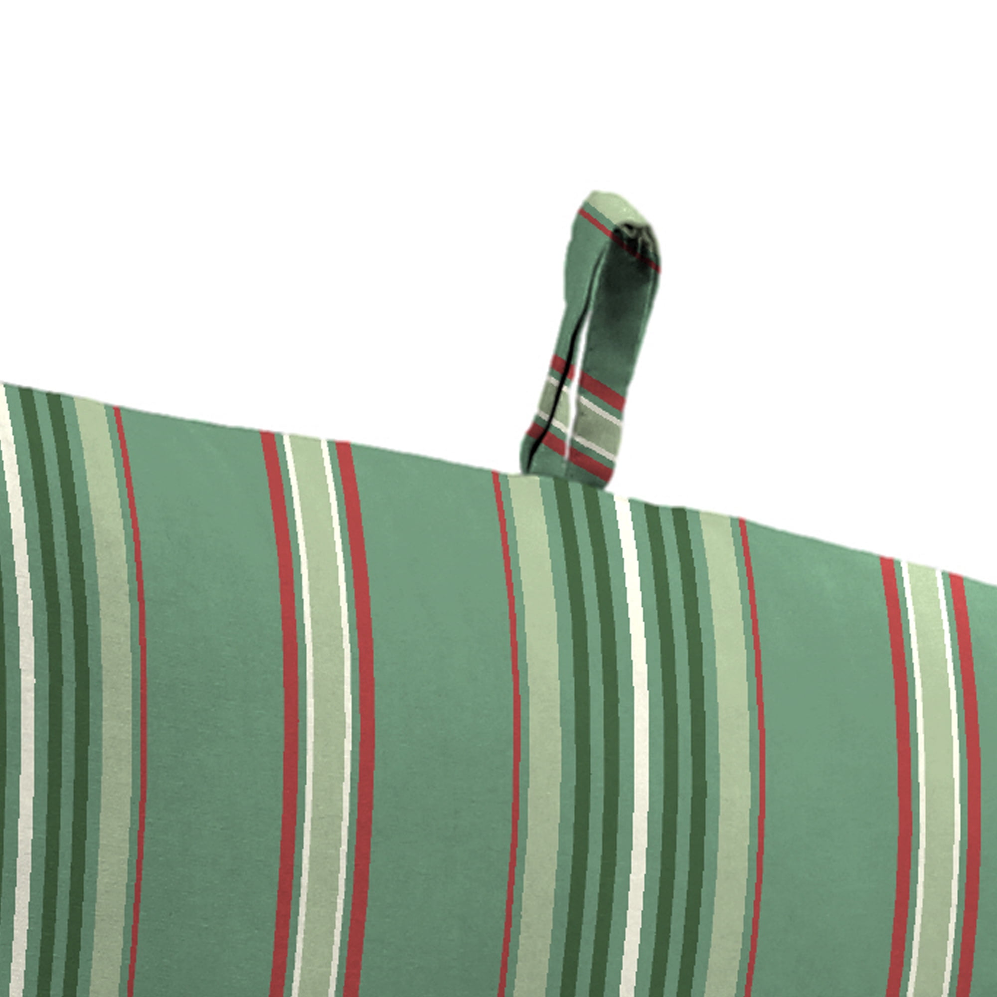 Jordan Manufacturing 43" x 21" Juanita Almond Green Stripe Rectangular Outdoor Chair Cushion with Ties and Hanger Loop