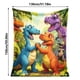 thumbnail image 3 of Manta de felpa con dinosaurios Manta suave y cálida para niños y niñas Manta acogedora para la siesta, la cama o el sofá Con motivos de dinosaurios, 3 of 8