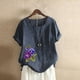 thumbnail image 2 of Camisetas de Manga Corta para Mujeres, Camiseta de Manga Corta Impresa Casual Hecha de 95% Poliéster 5% Spandex para Todas las Estaciones, Camisetas de Manga Corta para Mujeres, 2 of 3