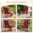 thumbnail image 7 of Millsilo Outdoor Rocking Chair Cushion Set 38" x 17" x 3", Waterproof Patio Chair Cushions with Non-Slip Bottom & 6 Ties, Tufted High Back Seat & Back Cushions, Red, 7 of 7