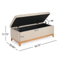 thumbnail image 6 of Christopher Knight Home PU Upholstered Storage Ottoman Bench with Solid Wood Legs, Beige, 6 of 10