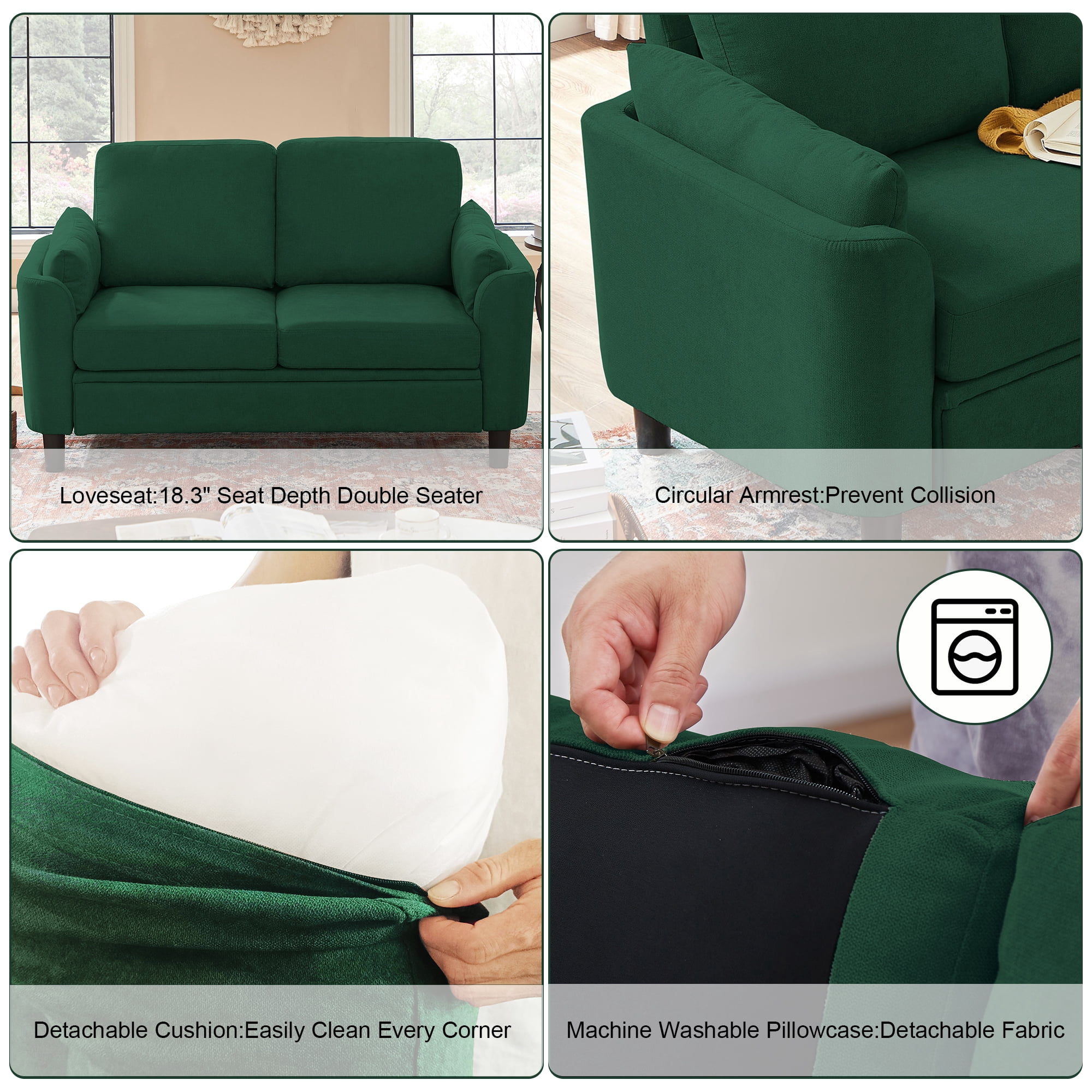 Pingliang Home 59" Loveseat Small Sofa Couch 2 Seater for Living Room Bedroom Apartment Studio Office,Double Seat Love Seat