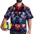 thumbnail image 4 of Love Men's Casual Hawaiian Shirts, Printed Button Down Short Sleeve Summer Beach Tops with Spread Collar - Unisex, 4 of 6